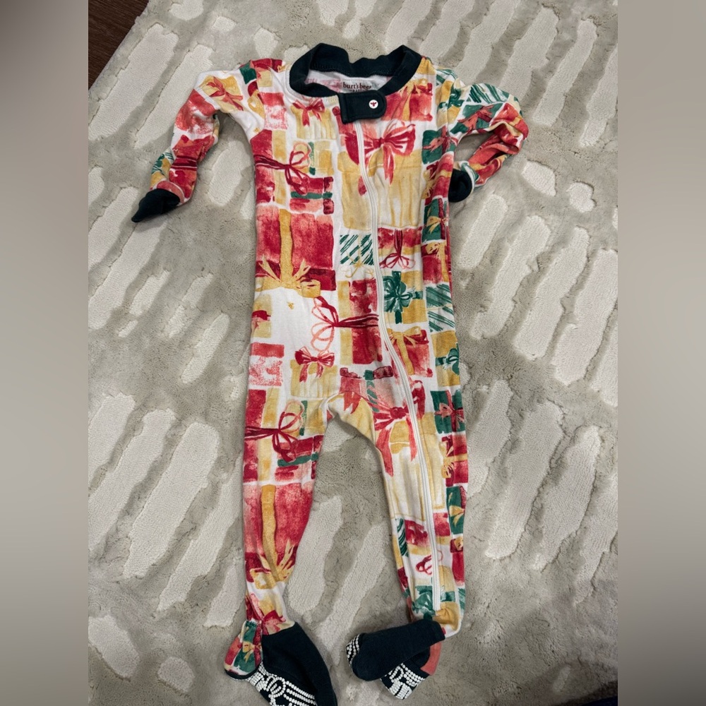 Burt's Bees Colorful Gift Print Kids Footie